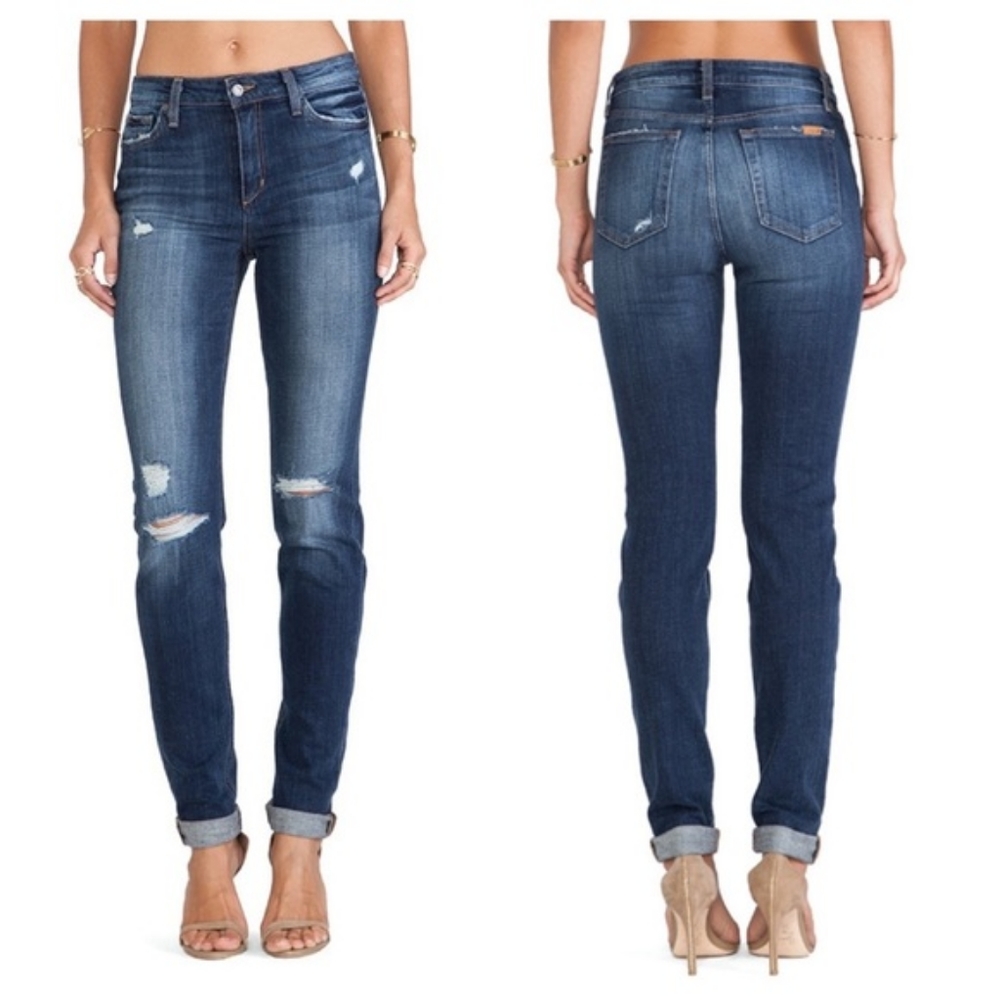 Joe's Jeans Skinny Jeans Riri High Rise Distressed Denim Designer Boho Blue